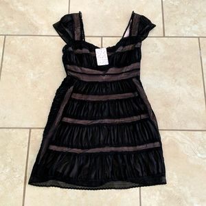 Free People Lace Nude Ruched Short Dress S